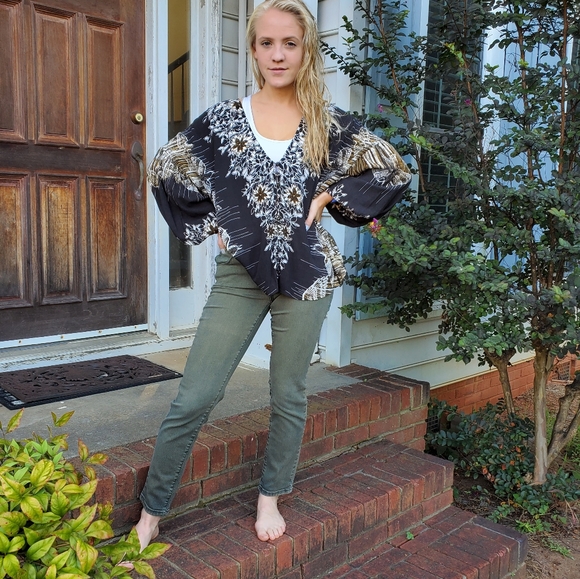 🌟Host Pick🌟 Free People Olive/Grey Wash Jean 27 - Picture 6 of 8